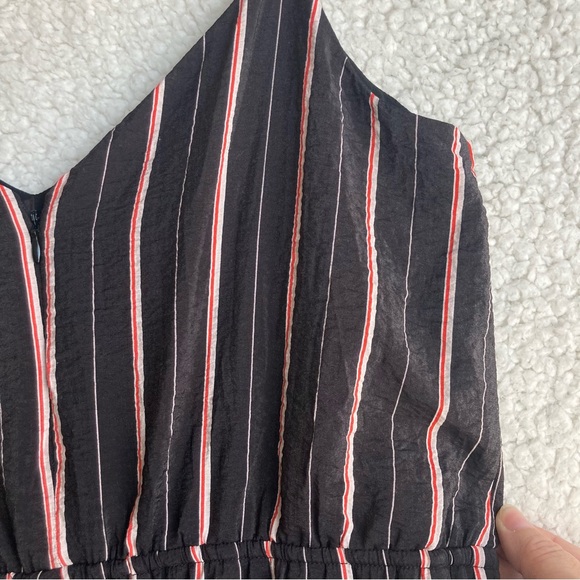 Vince Camuto Women's spaghetti strap black wide leg striped jumpsuit, Sz M - Picture 7 of 17